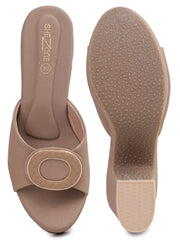 Casual Fashion Sandals Open Back Block Heels