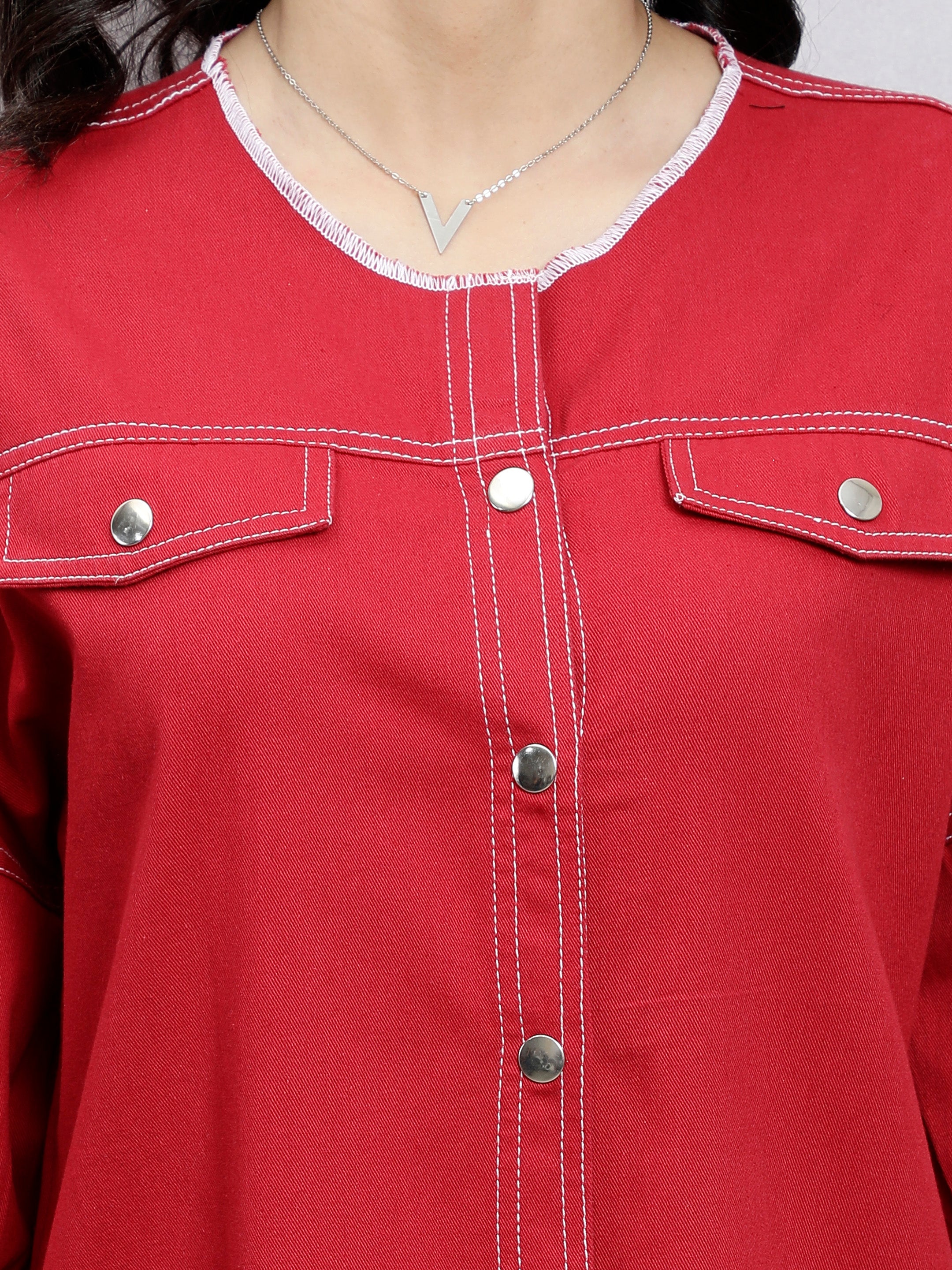 Cotton Denim Sheath Dress