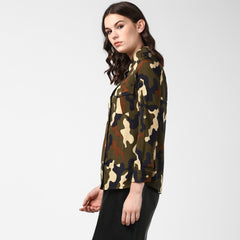 Women's Army Print Camouflage Print Shirt