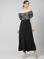 Women Black Solid Maxi Dress