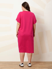 Cotton Printed T-shirt Midi Dress