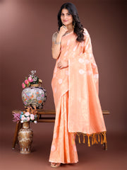 Elegant Sea Green Cotton Saree for Women – Soft Lightweight Saree with Zari Woven Butta & Tassel Border