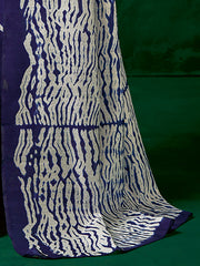 ساري نسائي من حرير بهجالبوري مطبوع باللون الأرجواني مع قطعة بلوزة