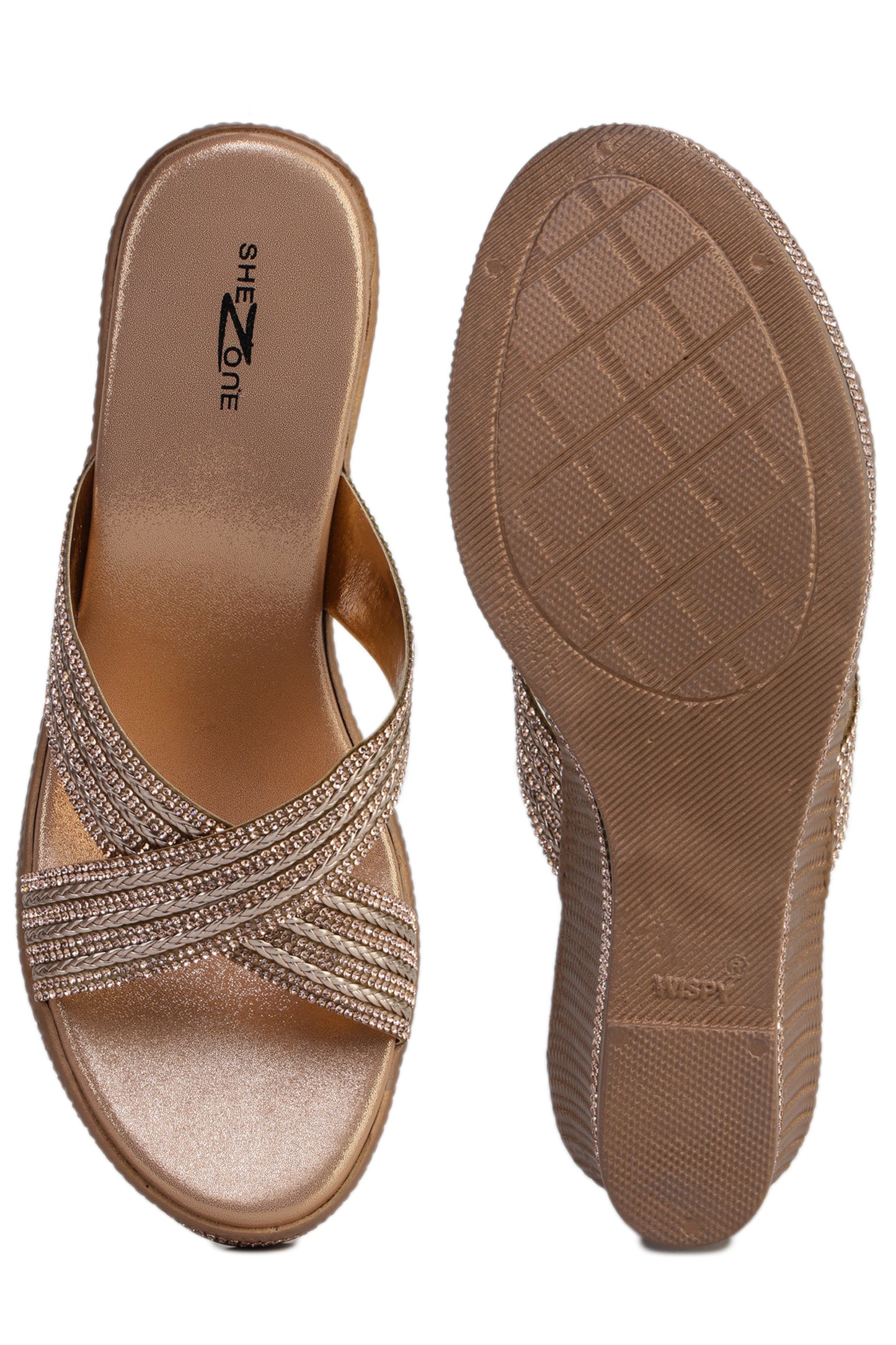 Pink Casual Wedge Open Back 3 inches Wedge Heels