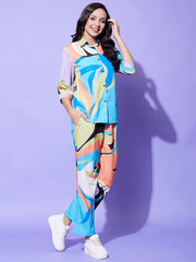 Women's Multi Colored Printed Co-Ord Set