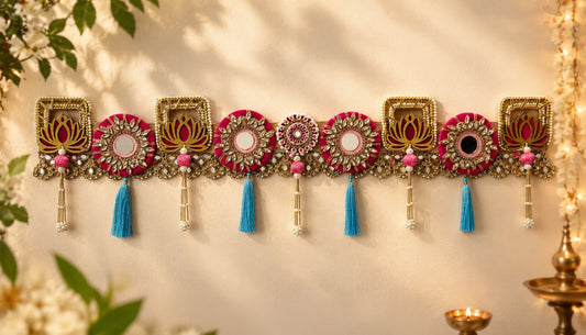 Handmade Mirror-Work and Lotus Toran/ Bhandanwar