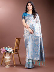 Graceful Cream & Pink Linen Cotton Saree with Rich Zari Pallu – A Touch of Royal Comfort