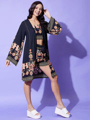 Women's Shrug Top and Shorts 3 piece Set