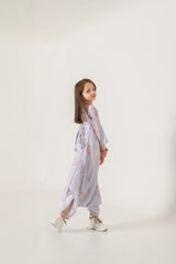 Slate Grey Dhoti Jumpsuit Kids
