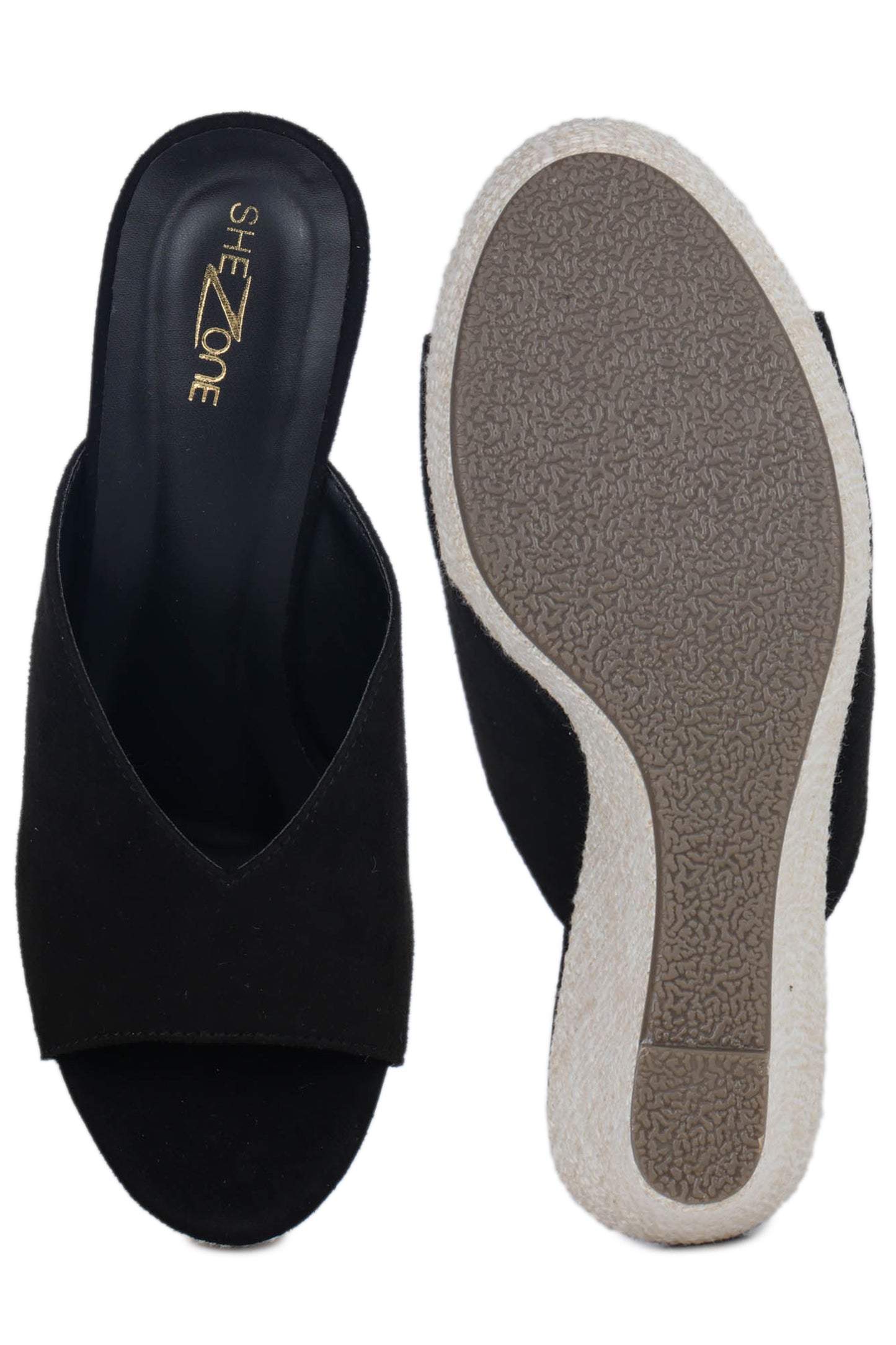 Casual Fashion Mules 5 Inches Wedge Open Back Round Toe Heels