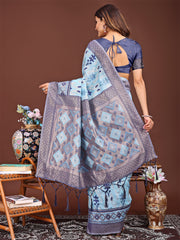 Radiant Linen Cotton Patola Saree - Where Tradition Dances with Elegance