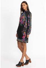 Black printed dress with pockets