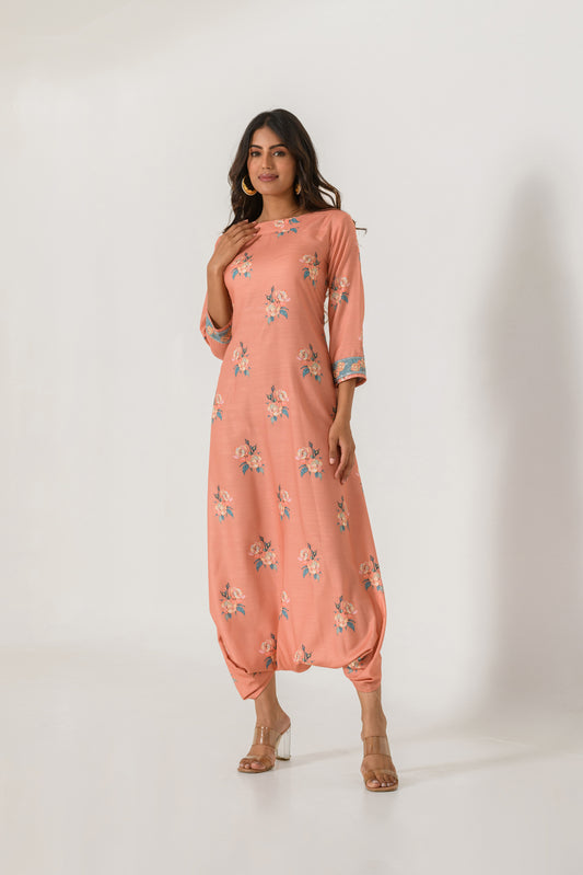 Scarlet Orange Dhoti Jumpsuit