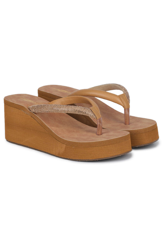 Shezone - Casual Fashion Sandals 3 Inches Wedge Open Back Round Toe Heels