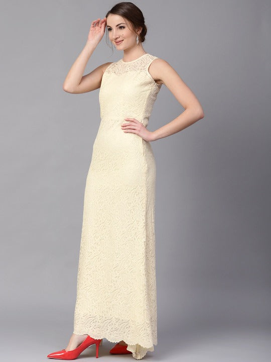 Yellow Lace Maxi Dress