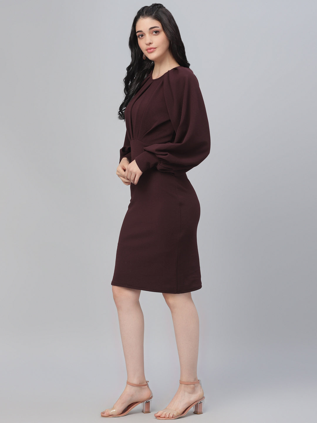Burgundy Sheath Dress