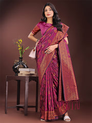 Majestic Royal Blue Banarasi Silk Saree with Golden Zari – Timeless Indian Ethnic Elegance for Weddings & Festive Occasions