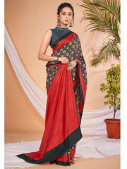 Women's Dola Silk DigitalPrint DesignerSaree With Blouse Piece