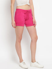 Women's Pink Cotton Shorts