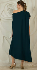 Embellished One-Shoulder Kaftan Maxi Dress
