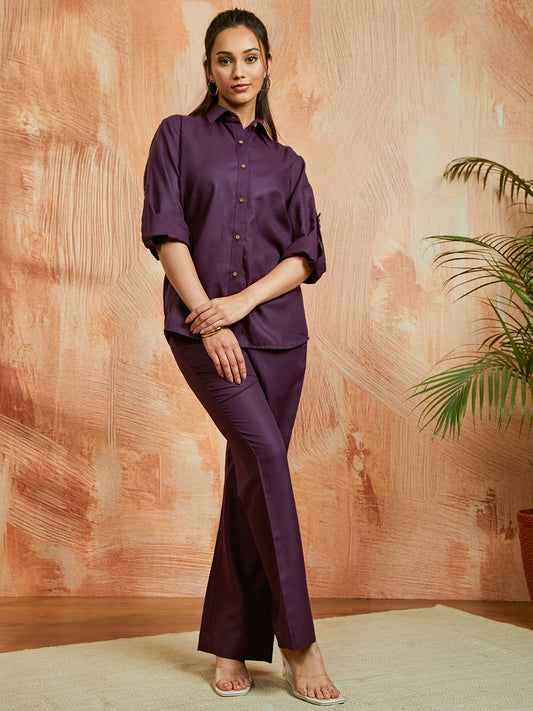 Women's Purple Co ords Set