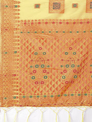 Elegant Sky Blue Linen Saree with Intricate Woven Patterns – Lightweight Grace for Everyday and Festive Moments