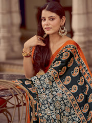 Women's Crepe Printed Designer Saree With Blouse Piece