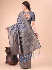 Elegant Cotton Silk Saree with Floral Design & Rich Pallu - Festive & Wedding Wear