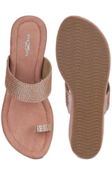 Casual Fashion Sandals 3 Inches Wedge Open Back Round Toe Heels