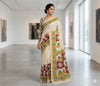 Soft linen saree with shaded style prints.
