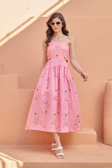 Taffy Pink Criss-Cross Back Dress