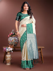Orange & Maroon Lichi Silk Saree with Rich Zari Pallu & Tassels – Soft Festive Wear Saree for Women