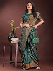 Majestic Royal Blue Banarasi Silk Saree with Golden Zari – Timeless Indian Ethnic Elegance for Weddings & Festive Occasions