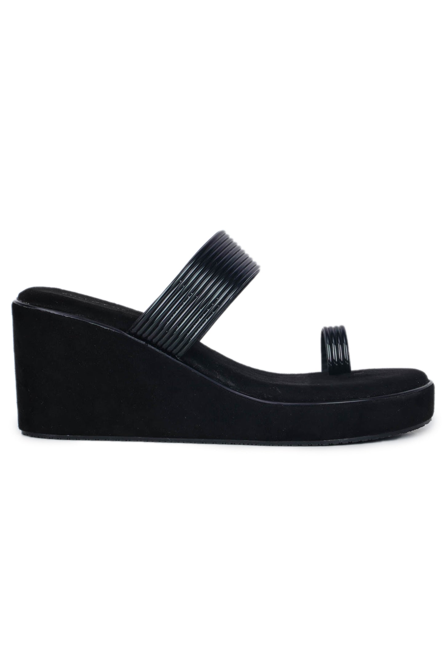 Casual Fashion Sandals 3 Inches Wedge Open Back Round Toe Heels