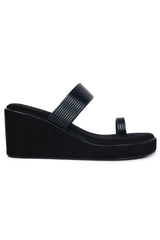 Casual Fashion Sandals 3 Inches Wedge Open Back Round Toe Heels
