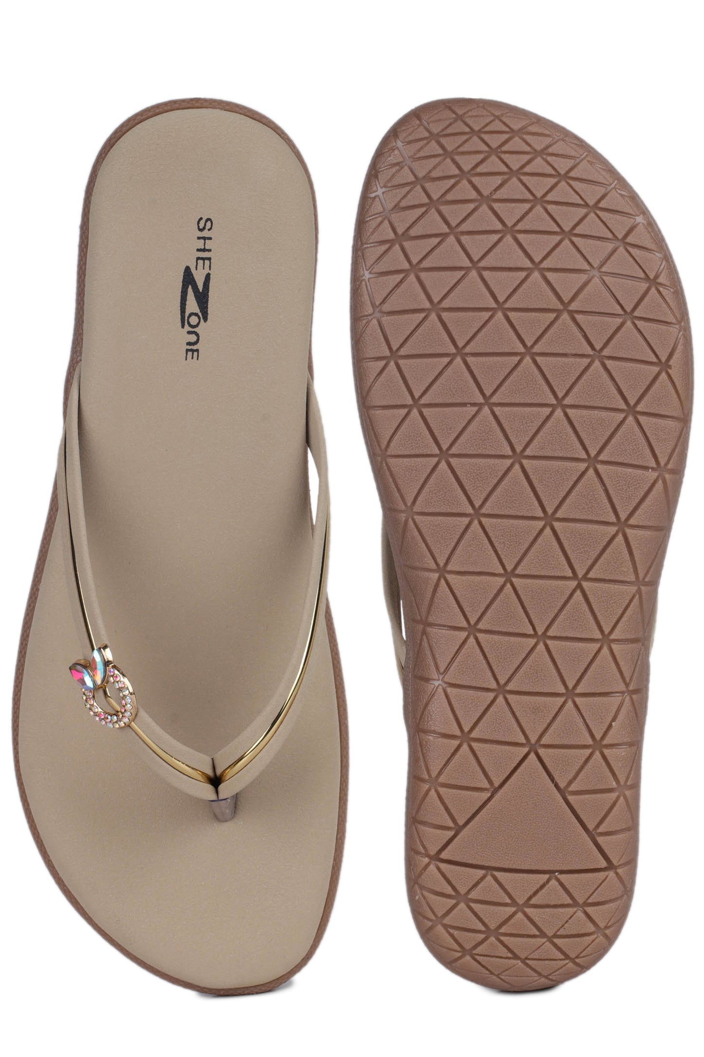 Casual Beige One Toe Flats Round Toe Slip-On Flats