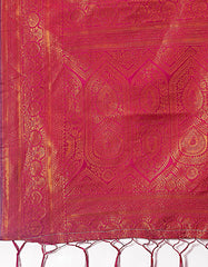 Majestic Red & Grey Silk Saree with Rich Woven Pallu – A Regal Touch for Special Moments