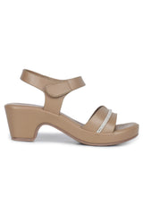 Casual Fashion Sandals 2 Inches Block Ankle Loop Round Toe Heels