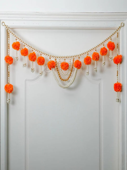 Orange - Colored & Yellow Flower Toran Festive Décor