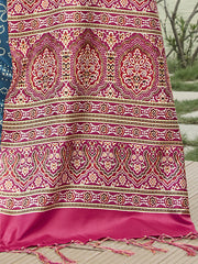Women's Silk Blend Blue Digital Print Celebrity Saree With Blouse Piece