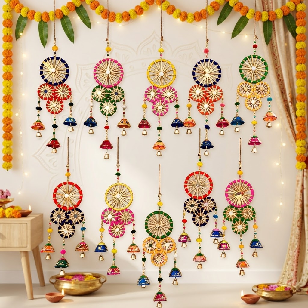 Door Toran Hanging Decoration for Diwali Festival - Pack of 6