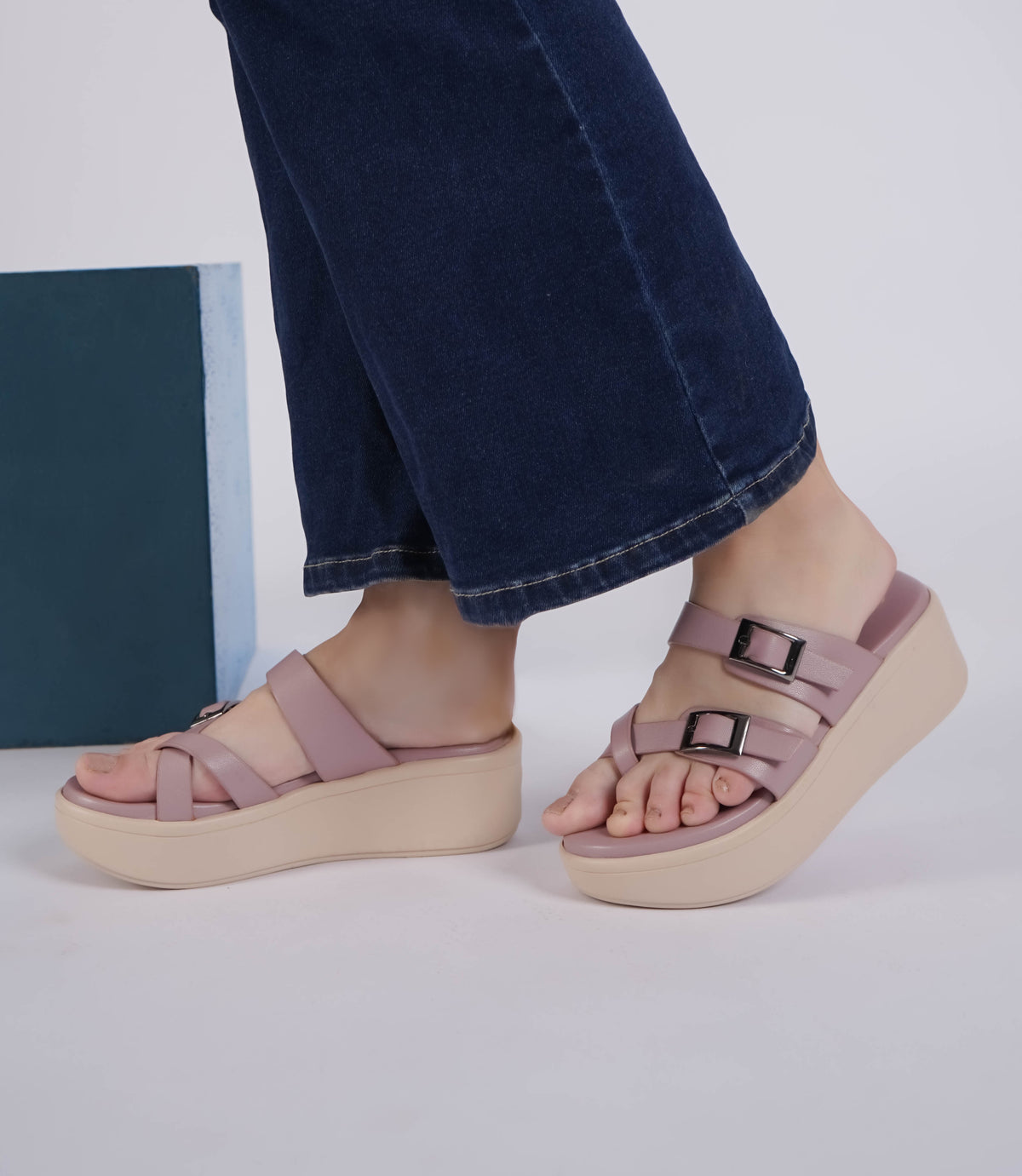 Casual Fashion Open Back Sandal 2 inches Wedge Heels