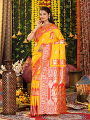ASTITA - Traditional Art Silk Temple Border Festive Wedding Wear Saree