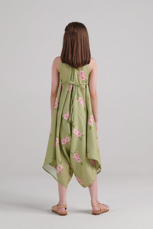 Pickle Green Palazzo Jumpsuit Kids