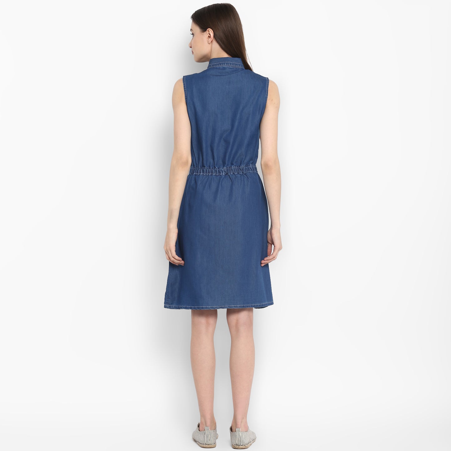 StyleStone Women's Denim Dress with front  Button details