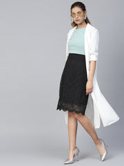 Black Lace A-Line Skirt