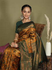 Majestic Red & Teal Silk Saree with Rich Woven Pallu – A Regal Touch for Special Moments