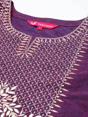 Women Blue Straight Kurta With Tonal  Bottom & Dupatta