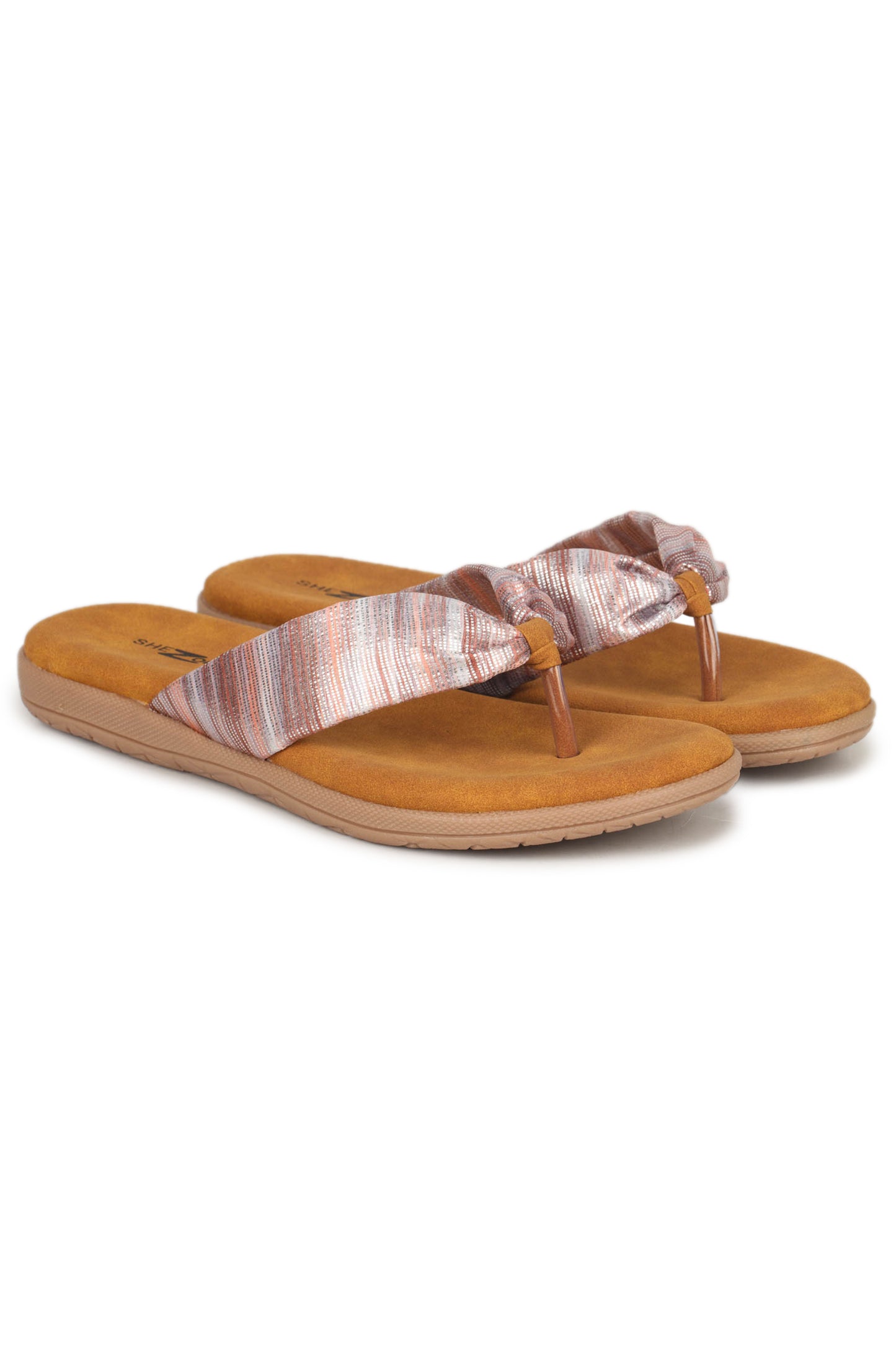 Casual Pink One Toe Flats Round Toe Slip-On Flats