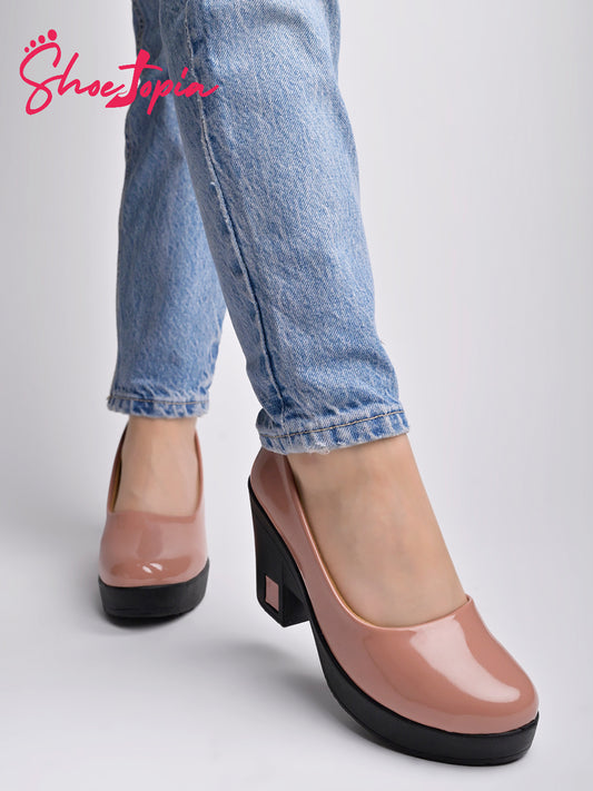 حذاء Shoetopia بلون الخوخ الصلب للنساء والفتيات